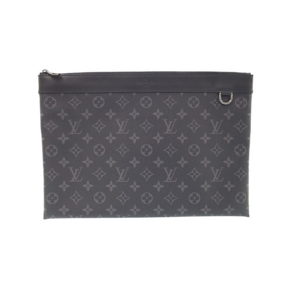 Louis Vuitton Bag Black Discovery Monogram Pochette Eclipse Clutch - Picture 2 of 8